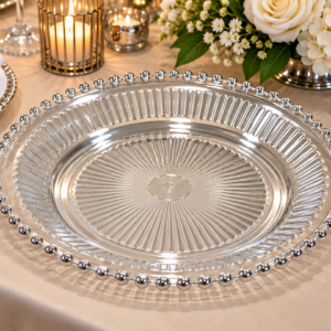 Deep Rim Plate - Silver 33 cm