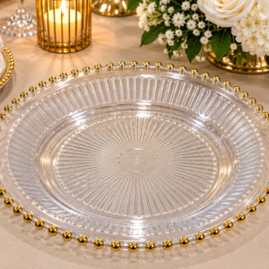 Deep Rim Plate - Gold 33 cm