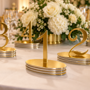 Table Number Signs 1-20 - Gold