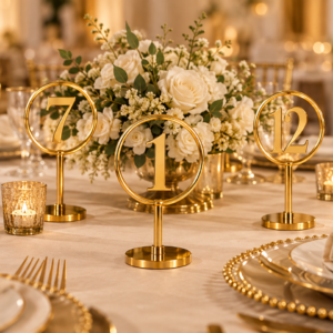 Table Number Signs 1-20 - Gold